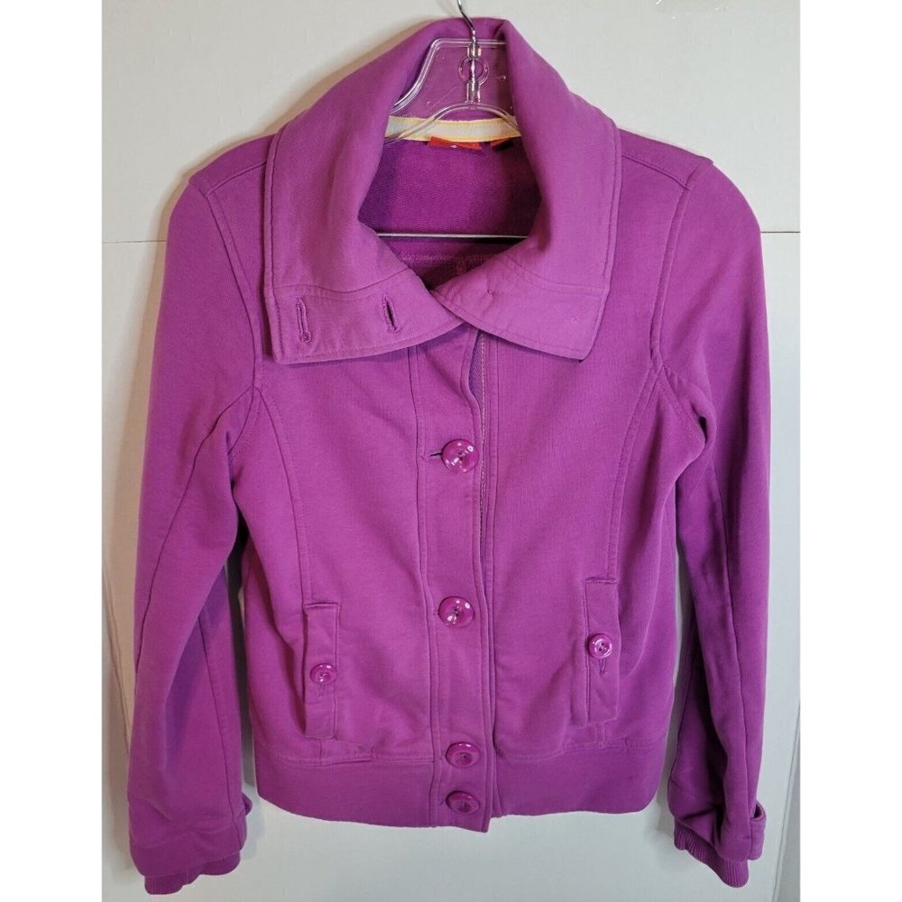 Puma purple fitted jacket size small casual athletic spring designer